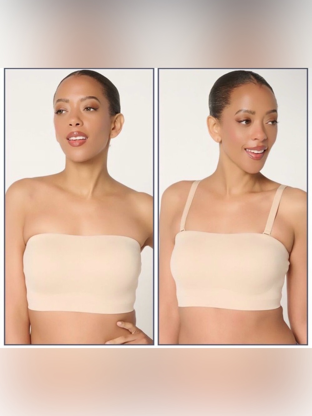Breezies Seamless Strapless Bandeau Bra in tan